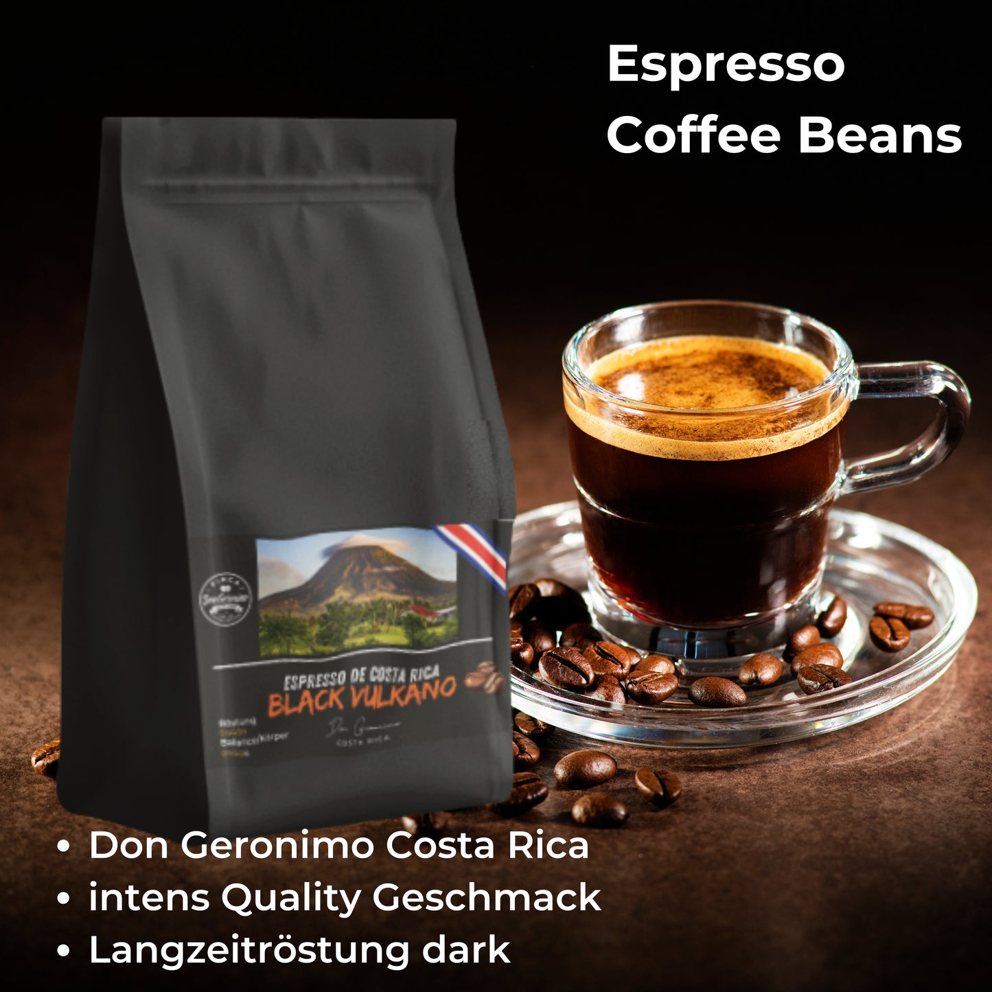 Black VOLCANO| Dark Röstung | Costa Rica Espresso "Geronimo´s Selection"